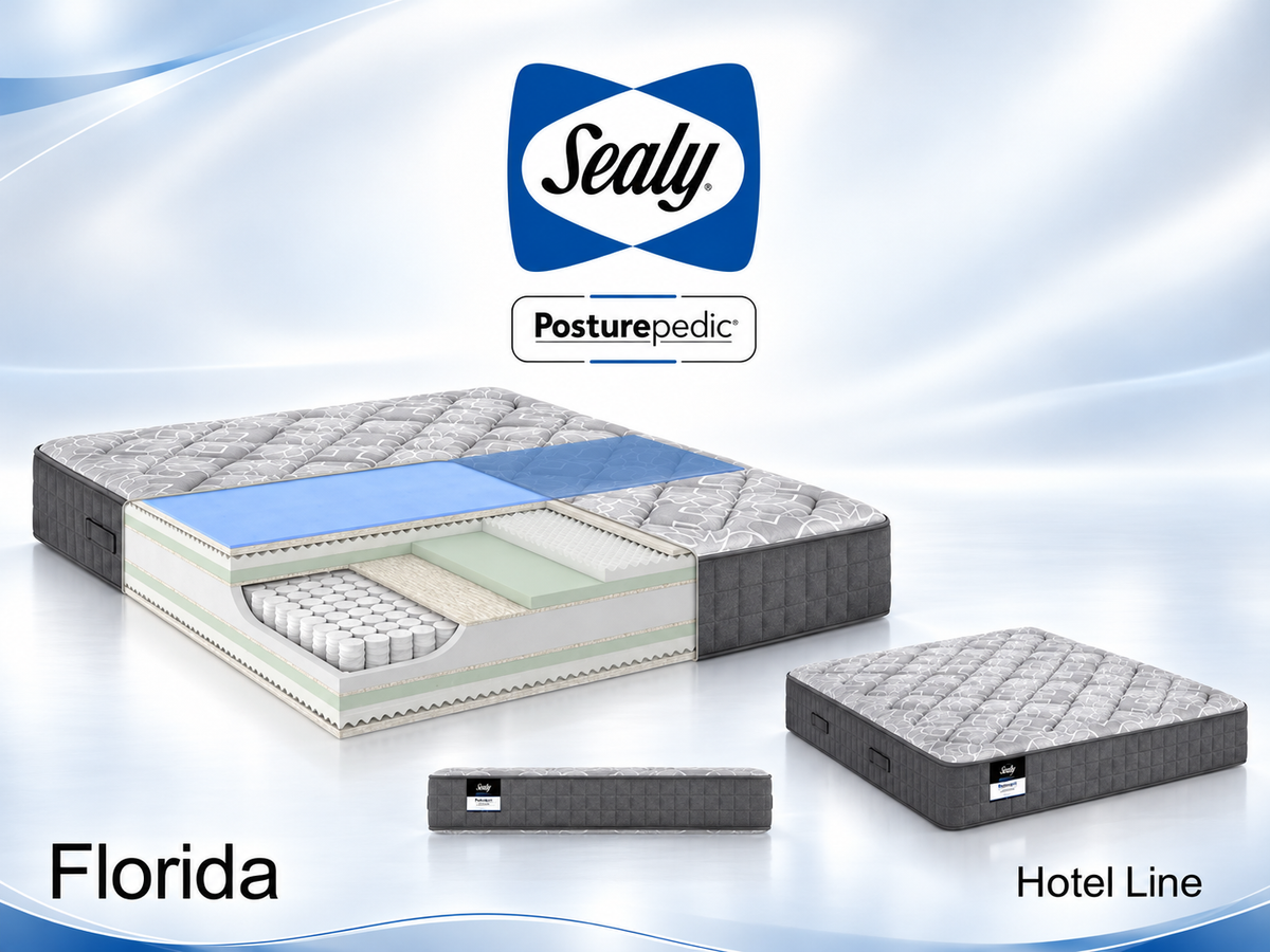 Sealy Florida kétoldalas zsákrugós szállodai matrac – a felépítés metszeti bemutatója